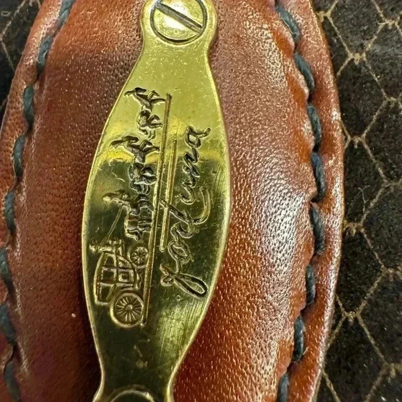 Fortuna brown croc embossed suede & leather small crossbody bag. - Picture 15 of 16